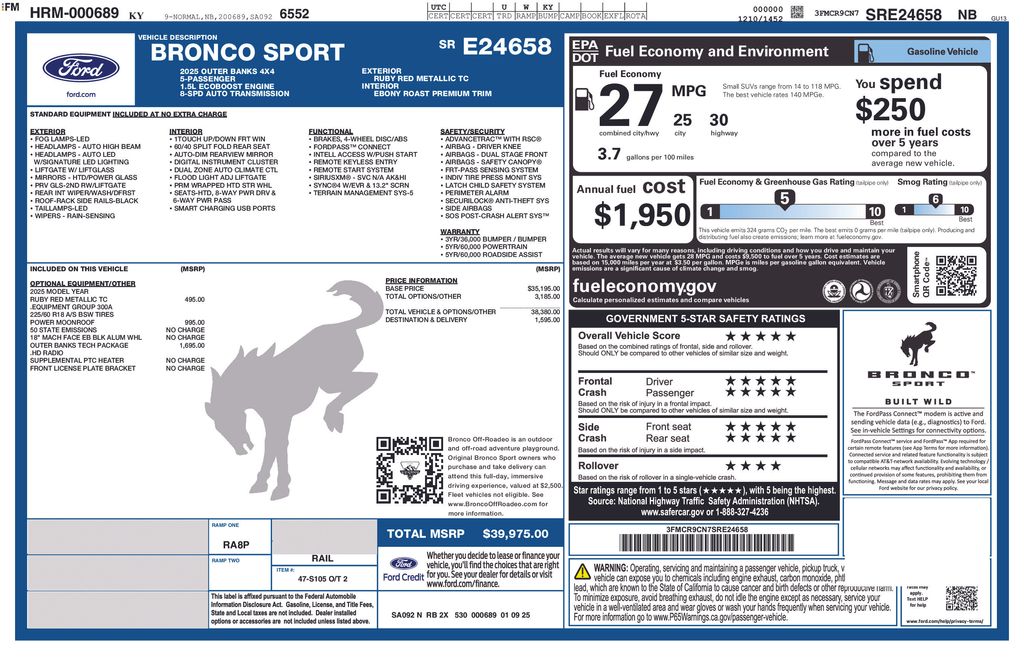 ford bronco sport 2025 3FMCR9CN7SRE24658 image ford bronco sport 2025 3FMCR9CN7SRE24658 image